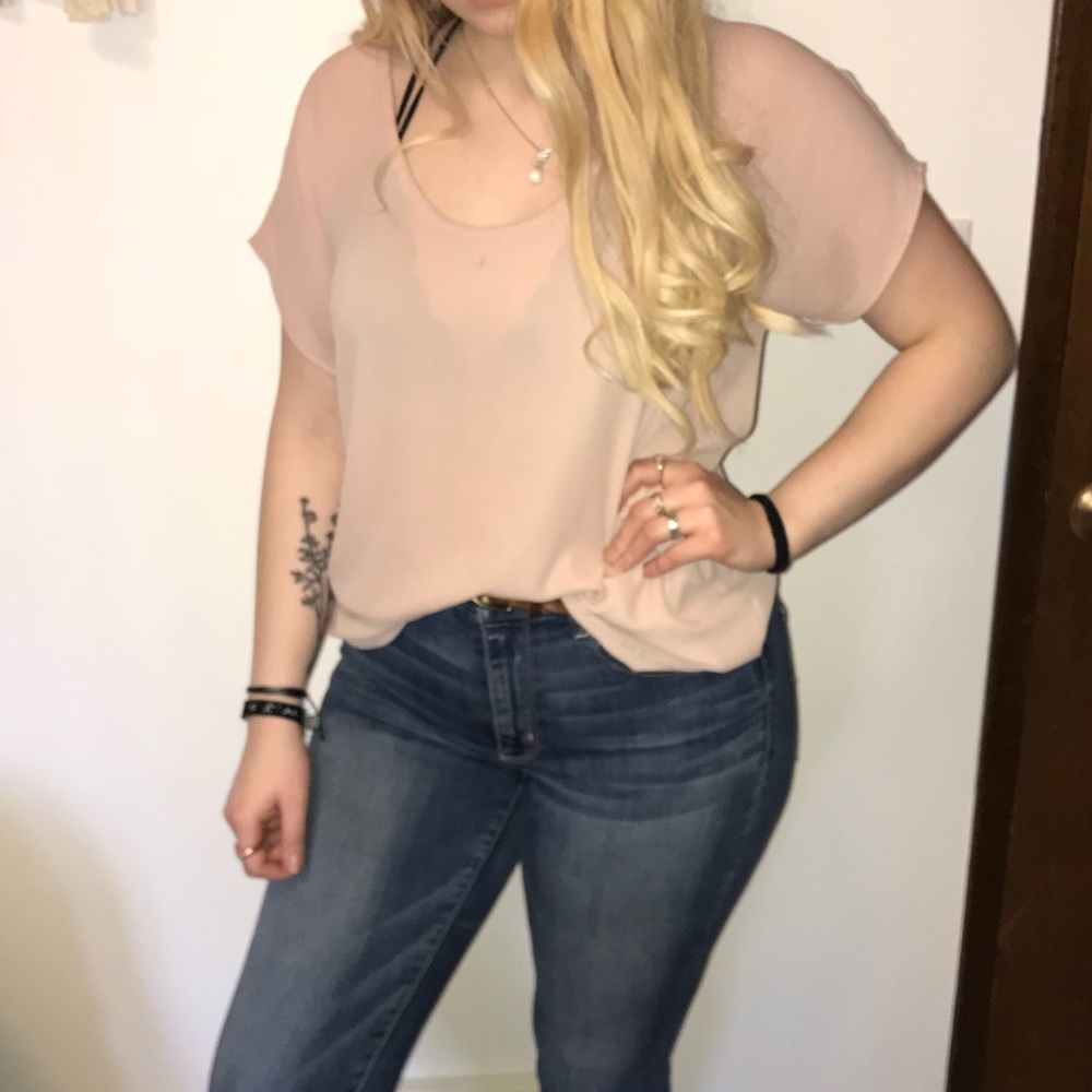 Tan colored blouse